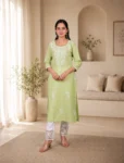 Green Embroidered Kurti for Women