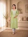 bhavini-light-green-white-embroidered-kurta-front-pose-indoor-lounge-casualwear