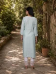 bhavini-powder-blue-white-embroidered-kurta-front-pose-city-balcony-daywear