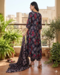 bhavini navy blue floral kurta set