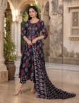 bhavini-black-red-floral-anarkali-suit-frontpose-palace-festivewear