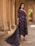 bhavini-black-red-floral-anarkali-suit-frontpose-palace-festivewear