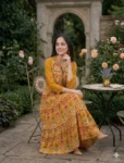 bhavini-mustard-multicolor-ikat-maxi-dress-standing-portrait-boutique-interior-casual-wear