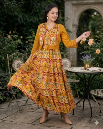 Elegant Long Maxi Dress with Stylish Jacket