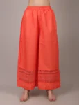 bhavini–Coral-Orange–Floral–Kurta-Set–Flowing-Dupatta–Front-Pose–Garden–Festive-Wear