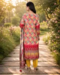 bhavini-mustard-yellow-multicolor-printed-kurta-set-with-dupatta-front-pose-garden-path-daywear