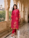 bhavini-pink-floral-printed-3-piece-kurta-set-dupatta-front-view-heritage-interior-festive-wear