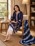 bhavini–Navy–White-Tie-Dye–Salwar-Suit–Floral-Embroidery–Front-View–Sunny-Dining-Room–Casual-Ethnic-Wear