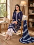 bhavini–Navy–White-Tie-Dye–Salwar-Suit–Floral-Embroidery–Front-View–Sunny-Dining-Room–Casual-Ethnic-Wear