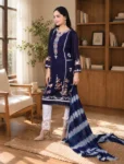 bhavini–Navy–White-Tie-Dye–Salwar-Suit–Floral-Embroidery–Front-View–Sunny-Dining-Room–Casual-Ethnic-Wear