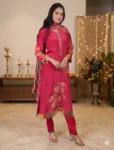bhavini-pink-floral-printed-3-piece-kurta-set-dupatta-front-view-heritage-interior-festive-wear