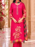 bhavini-pink-floral-printed-3-piece-kurta-set-dupatta-front-view-heritage-interior-festive-wear