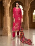 bhavini-pink-floral-printed-3-piece-kurta-set-dupatta-front-view-heritage-interior-festive-wear