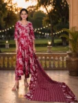 bhavini-crimson-red-white-botanical-floral-salwar-suit-front-view-tropical-botanical-studio-festive-wear