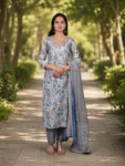 bhavini-powder-blue-beige-floral-kurta-set-front-view-royal-archway-festivewear