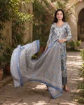 bhavini-powder-blue-beige-floral-kurta-set-front-view-royal-archway-festivewear