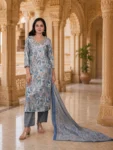 Blue Printed Dress for Women