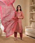 bhavini-red-cream-geometric-printed-salwar-set-front-pose-modern-livingroom-casualwear