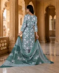 bhavini-aqua-green-white-floral-kurta-set-elegant-pose-royal-archway-occasionwear