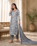 bhavini-powder-blue-beige-floral-kurta-set-front-view-royal-archway-festivewear
