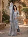 bhavini-powder-blue-beige-floral-kurta-set-front-view-royal-archway-festivewear