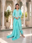 bhavini-aqua-blue-embroidered-salwar-set-side-pose-royal-palace-daywear