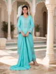 bhavini-aqua-blue-embroidered-salwar-set-side-pose-royal-palace-daywear