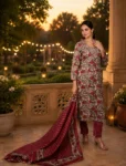bhavini-beige-maroon-floral-kurta-closeup-pose-palace-night-festivewear