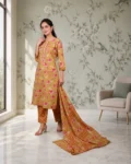 bhavini-mustard-yellow-floral-kurta-set-dupatta-front-view-tropical-studio-festivewear