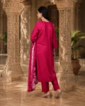 bhavini-pink-white-floral-kurta-set-front-view-palace-courtyard-festivewear